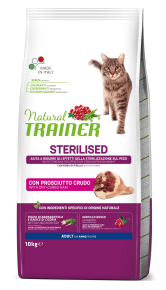 Natural Trainer Super Premium Adult Sterilised сухий корм з сиров’яленою шинкою для стерилізованих котів 10 кг