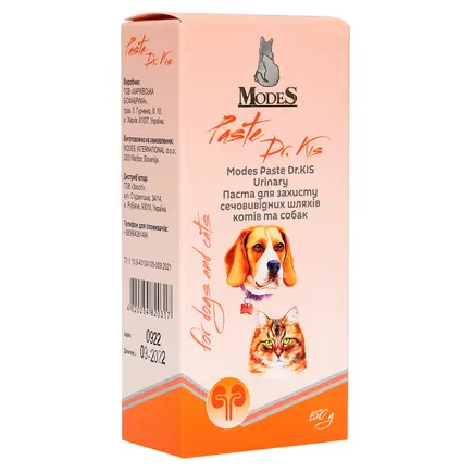 Паста Др. КІС Урінарі (Paste Dr.KIS Urinary) для захисту сечовивідних шляхів котів та собак 50 г, MODES