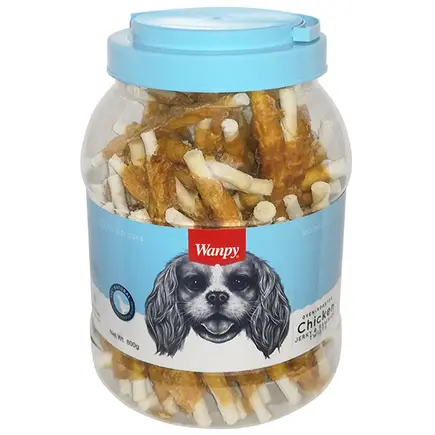 Wanpy Chicken Jerky & Rawhide Twists ВАНПІ ПАЛИЧКА З В’ЯЛЕНОЮ КУРКОЮ ласощі для собак 0,8 кг