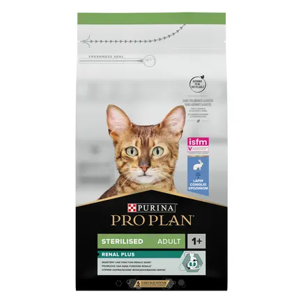Сухий корм PRO PLAN Sterilised Adult 1+ Renal Plus для дорослих котів після стерилізації з кроликом 1,5 кг