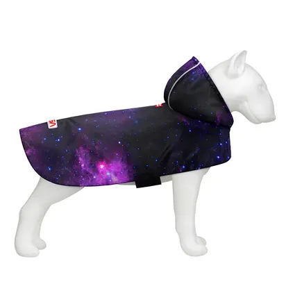 Дощовик-накидка з капюшоном для собак WAUDOG Clothes, малюнок "NASA21", XS, А 26-29 см, B 32-41 см, С 21-26 см