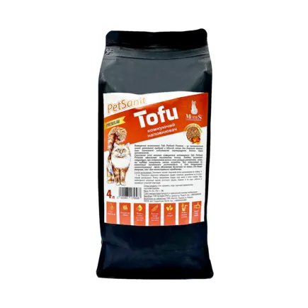 Грудкуючий наповнювач Tofu Premium персик 4л, ПетСаніт (PetSanit), MODES