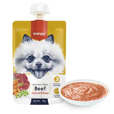 Wanpy Beef Carrot & Pea ВАНПІ КРЕМ-ПЮРЕ ЯЛОВИЧИНА З МОРКВОЮ рідкий корм для собак 0,09 кг