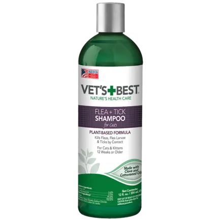 VET`S BEST Flea&Tick Shampoo for Cats Шампунь від бліх та кліщів 355 мл