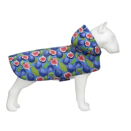 Дощовик-накидка з капюшоном для собак WAUDOG Clothes, малюнок "Інжир", S, А 32-35 см, B 41-52 см, С 26-33 см
