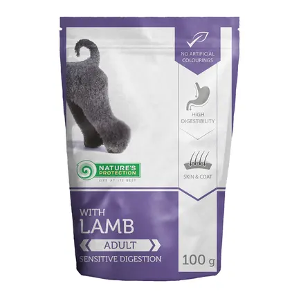 Пауч для дорослих собак з ягнятою Nature's Protection Sensitive Digestion 100г