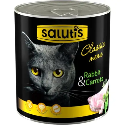Salutis (Салютис) Classic Menu Rabbit Carrots, консерва для котів кролик та морква, 360 г
