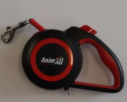 Повідець-рулетка AnimAll Reflector для собак вагою до 50 кг, 5 м, червоно-чорна