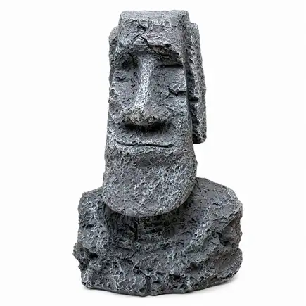 Декорація Hobby Moai Ora 12,5×11,5×17,5 см (41716) - статуя Моаї з укриттям для акваріума і тераріуму