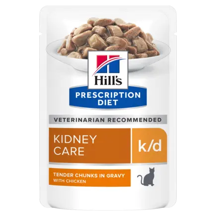 Hill’s Prescription Diet k/d Вологий корм для котів підтримка функції нирок, з куркою, пауч, 85 г