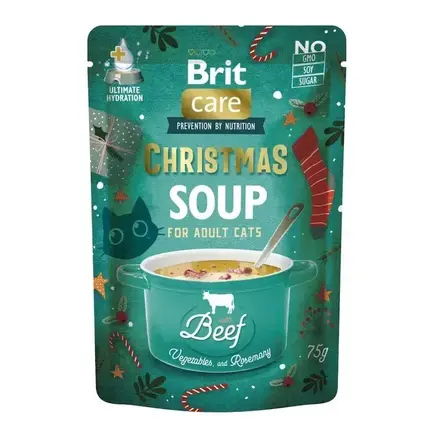 Вологий корм Brit Care Christmas Beef Soup для котів, різдвяний суп з яловичиною, 75 г