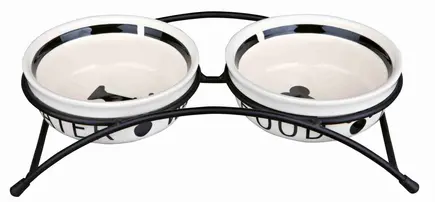 Миски Trixie Eat on Feet для собак, на металевій підставці, керамічні, 13 см, 2х250 мл