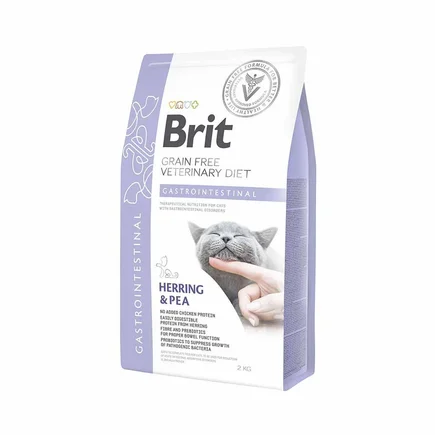 Сухий корм Brit GF VetDiet Cat Gastrointestinal для котів, при порушеннях травлення, з оселедцем, лососем, яйцем та горохом, 2 кг