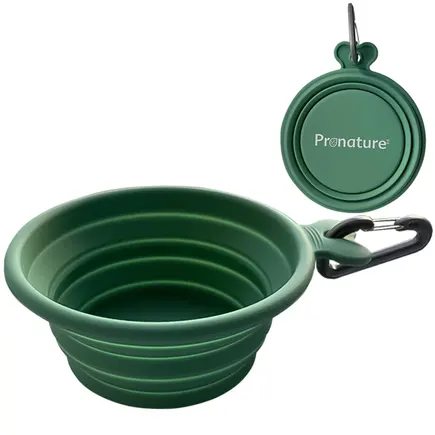 Pronature Collapsible Silicone Pet Bowl ПРОНАТЮР БРЕНДОВАНА СКЛАДАНА МИСКА для собак та котів 0,375 л