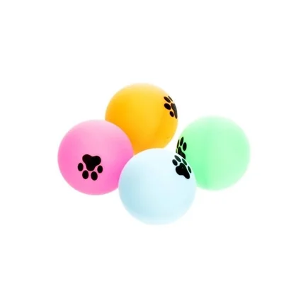 HIPPIE PET Набір іграшок для котів М'ячики ping-pong різнокольорові 4 см, 4 шт
