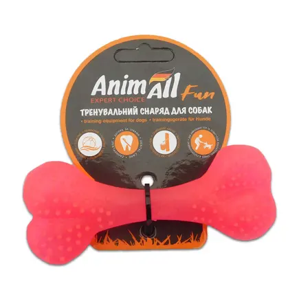 Іграшка AnimAll Fun кістка, коралова, 12 см