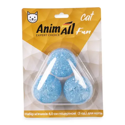 ТМ AnimAll Fun Cat, VP039 Набір гліцеринових м'ячів для котів- 3 шт.