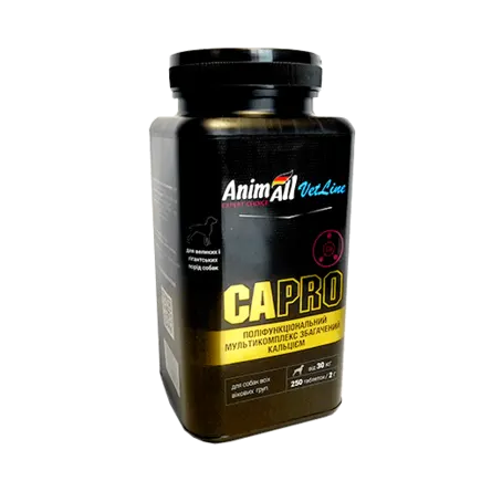 Вітаміни AnimAll VetLine Ca PRO для великих порід собак 2 г × 250 табл