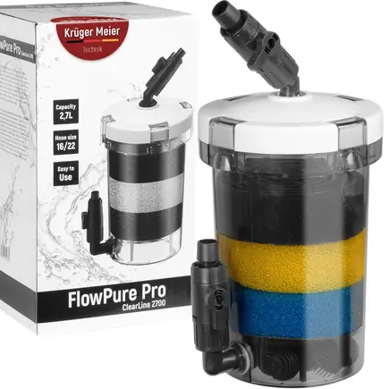 Зовнішній префільтр для акваріума Kruger Meier FlowPure Pro 2700 (16/22 мм) — 2.7 л