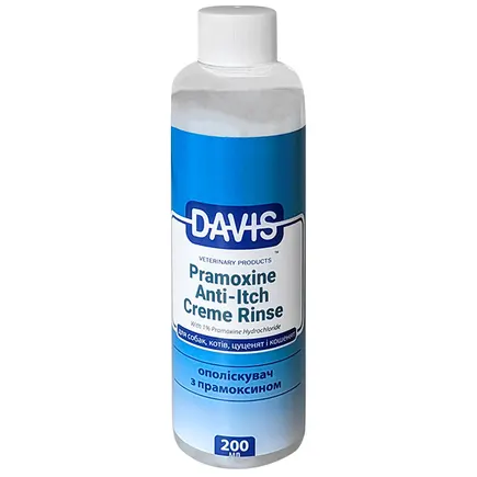 Davis Pramoxine Anti-Itch Creme Rinse ДЕВІС ПРАМОКСИН КРЕМ РІНЗ кондиціонер від свербежу з 1% прамоксину гідрохлоридом для собак і котів 0,2 л