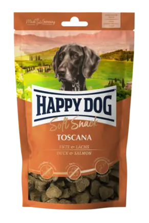 М'які ласощі Happy Dog Soft Snack Toscana для собак зі смаком качки та лосося, 100 г, 60687