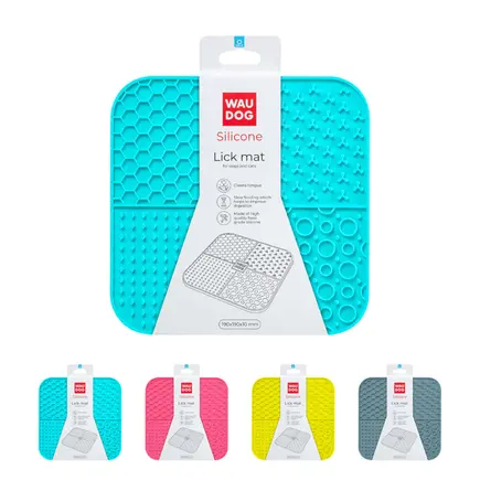 Килимок для злизування WAUDOG Silicone, 190х190х10 мм, блакитний