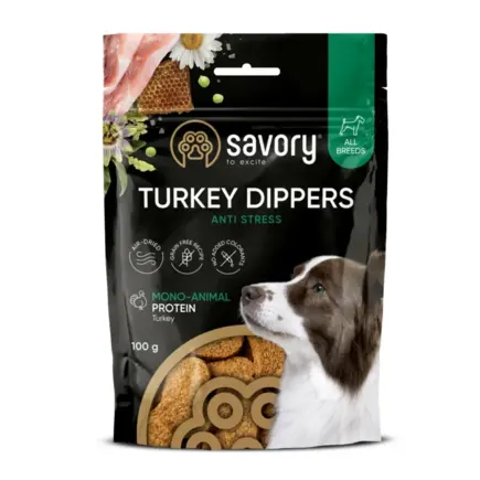 Монопротеїнові ласощі для собак Savory антистрес, з індичкою 100 г