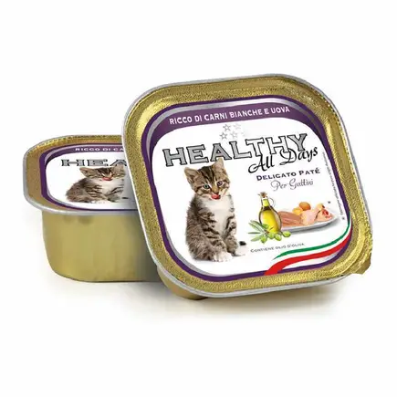 HEALTHY All days вологий корм для кошенят - паштет з білим м'ясом та яйцями 100гр