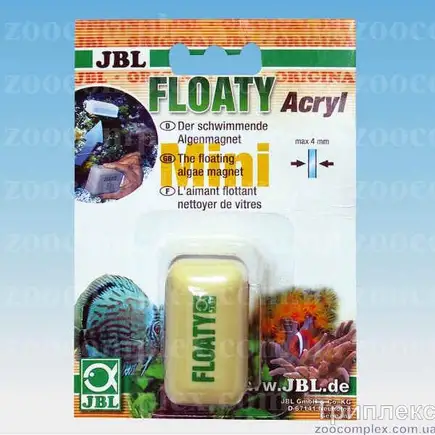Плаваючий магнітний скребок JBL Floaty Acryl / glass для чищення акрилових акваріумів з товщиною стінок до 4 мм