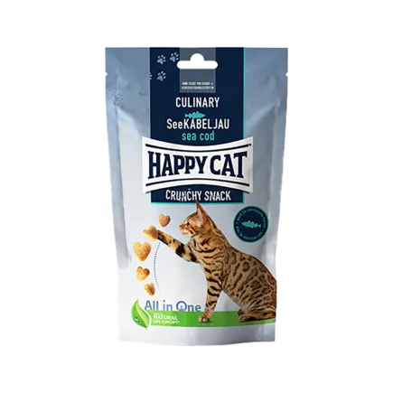 Хрусткі ласощі Happy Cat Culinary Crunchy Snack See-Kabeljau для дорослих котів з морською тріскою, 70 г