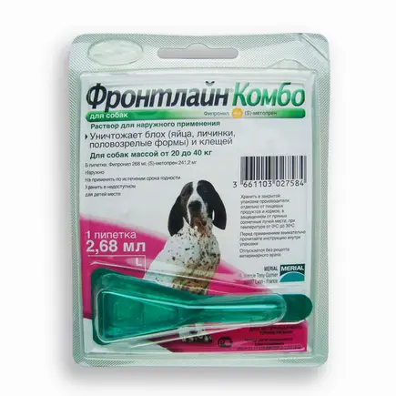 Краплі Boehringer Ingelheim Фронтлайн Комбо від бліх і кліщів для собак, L, 20-40 кг, 1 піпетка