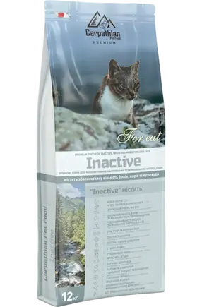 Сухий корм для стерилізованих і кастрованих котів Carpathian Pet Food Inactive з куркою і атлантичним палтусом 12кг