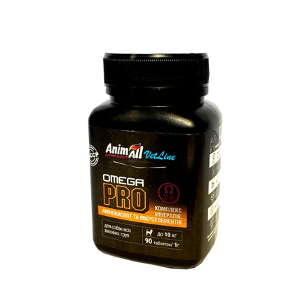 Вітаміни AnimAll VetLine Omega PRO для малих порід собак 1 г × 90 табл
