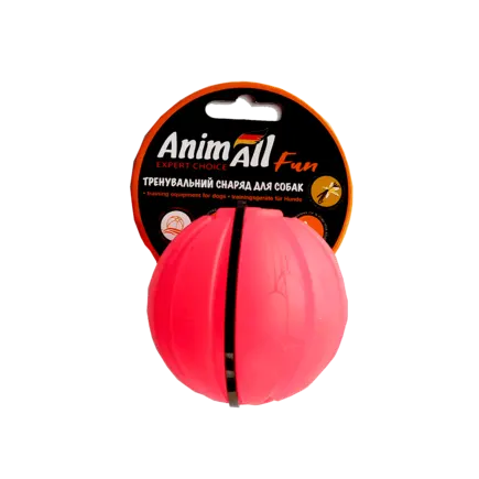 Іграшка AnimAll Fun тренувальний м'яч для собак, 7 см, коралова