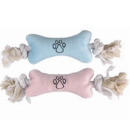 Flamingo Puppy Plush Bone ФЛАМІНГО ПЛЮШОВА КІСТКА НА КАНАТІ м’яка іграшка для цуценят 22х7,5х4 см