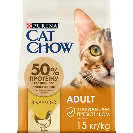 Сухий корм CAT CHOW Adult для дорослих котів з куркою 15 кг