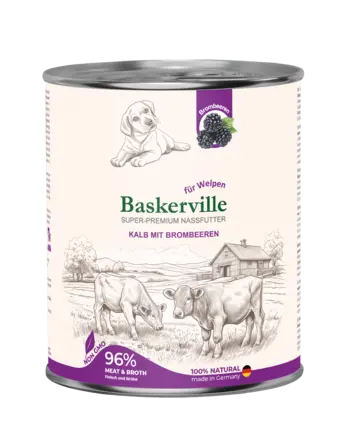Baskerville HF Super Premium Kalb Mit Brombeeren. Телятина та ожина для цуценят, 800 г