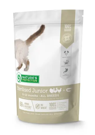Сухий корм для зростаючих кошенят після стерилізації Nature's Protection Sterilised Junior Poultry with krill 400g