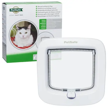 PetSafe Staywell Manual-Locking Cat Flap ПЕТСЕЙФ СТЕЙВЕЛ МАНУАЛ дверцята для котів, з механічним замком Білий