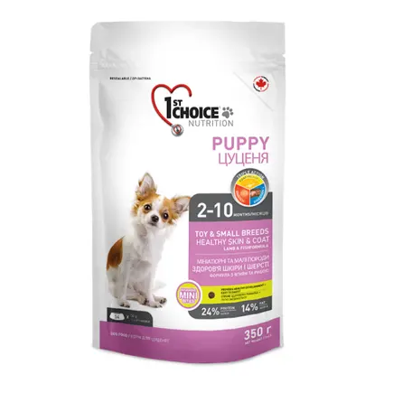 1st Choice Puppy Toy&Small Lamb&Fish ФЕСТ ЧОЙС ЦУЦЕНЯ МІНІ ЯГНЯ РИБА сухий суперпреміум корм для цуценят міні та малих порід 0,35 кг