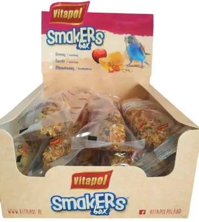Колба Vitapol Smakers Box для папугай, зі смаком фруктів, упаковка 12 шт