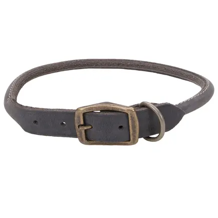 Coastal Circle-T Round Dog Collar КОСТАЛ СЕРКЛ-Т круглий шкіряний нашийник для собак, 1.2х50см Сірий