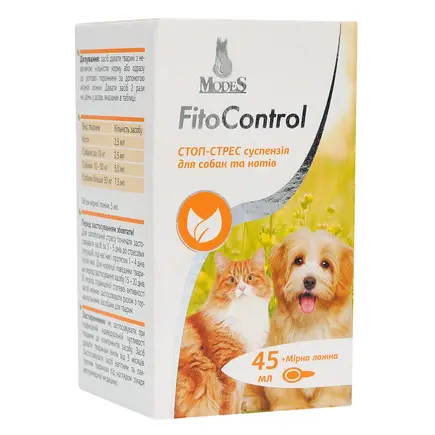 Фіто контроль (Fito Control) Стоп-Стрес суспензія для собак та котів 45 мл, MODES, (фітокомплекс)