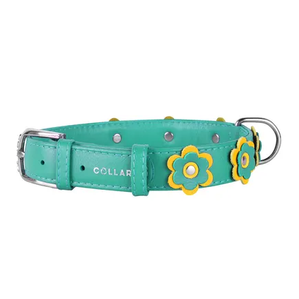Нашийник "CoLLaR GLAMOUR" з оздобленням "Аплікація" (ширина 35мм, довжина 46-60см) ментоловий
