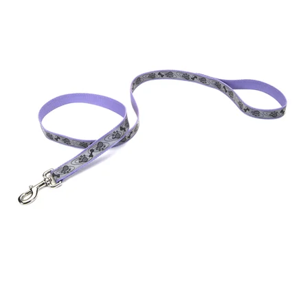 Coastal Lazer Brite Reflective Leash КОСТАЛ ЛАЗЕР БРАЙТ світловідбивний повідець для собак, 1.6смХ1.2м Лапа кістка фіолетовий