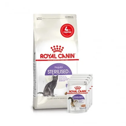 Сухий корм Royal Canin STERILISED для котів всіх порід 2 кг + 4 WET STERILISED LOAF 85 г
