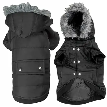Flamingo Polar Black ФЛАМІНГО КУРТКА З КАПЮШОНОМ одяг для собак 30 см
