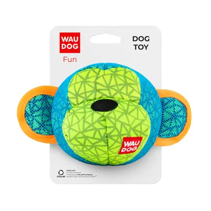 Іграшка для собак WAUDOG Fun, "Мавпа", Ш 16 см, Дл 10 см блакитний