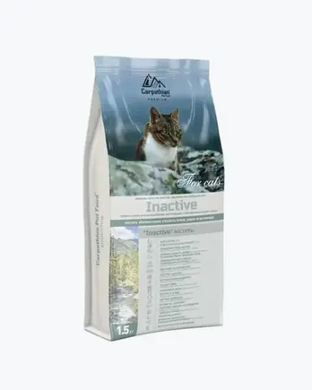 Сухий корм для стерилізованих і кастрованих котів Carpathian Pet Food Inactive з куркою і атлантичним палтусом 1,5 кг