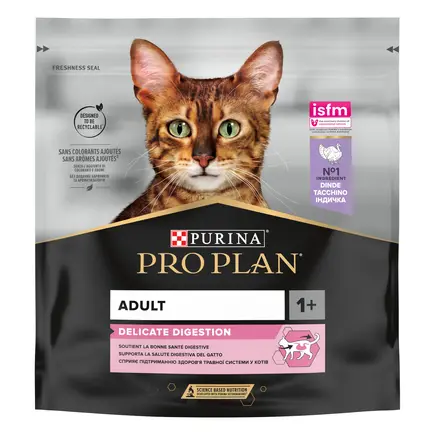 Сухий корм PRO PLAN Adult 1+ Delicate Digestion для дорослих котів з чутливою травною системою з індичкою 400 г
